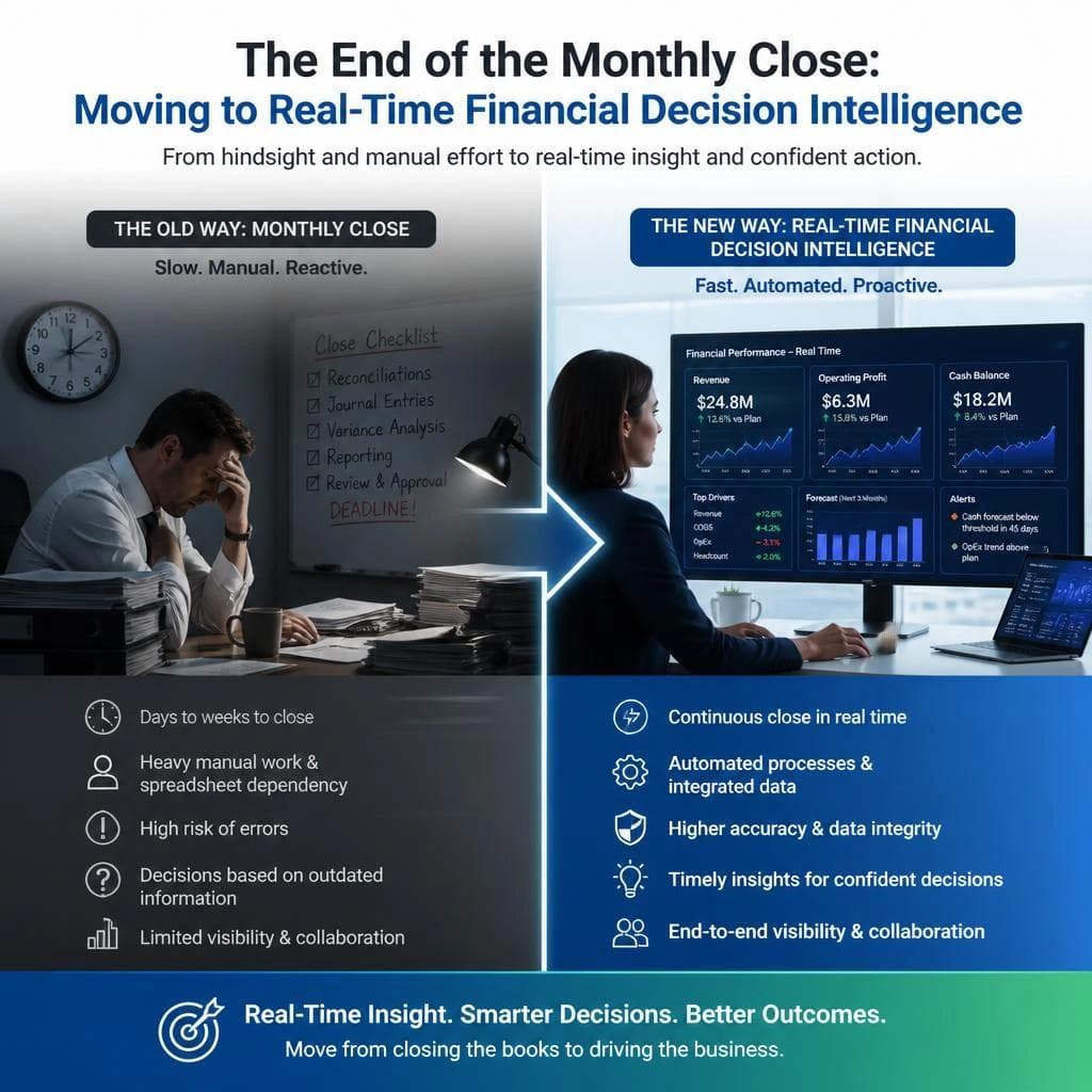 The End of the Monthly Close: Moving to Real-Time Financial Decision Intelligence